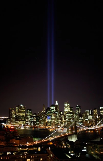 Ground Zero Memorial Lights Tested light
